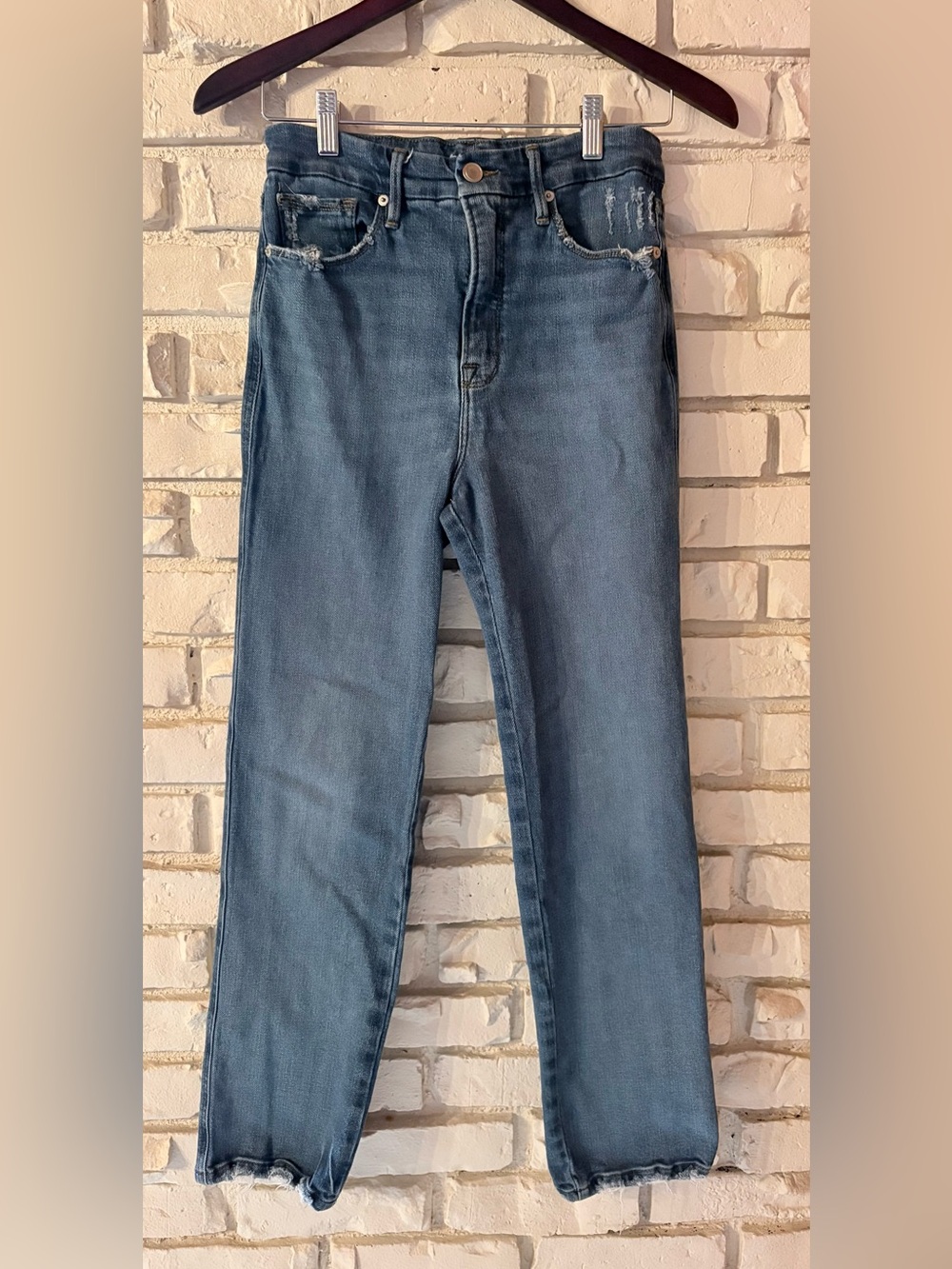 Good American High-Rise Straight Leg Women’s Jeans - Medium Blue